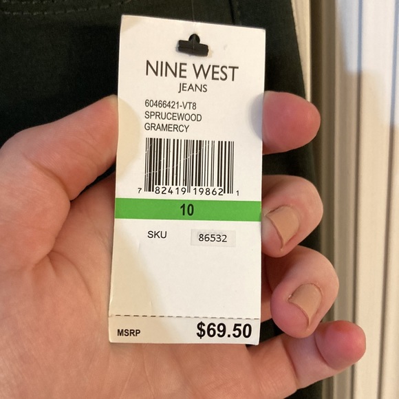 NEW Nine West Green Skinny Pants 10 - Picture 5 of 13